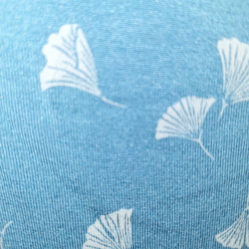 Blue Camisole White Ginkgo Leaf Pattern Criss-cross Back Strap Tank XL Auden - Picture 4 of 12